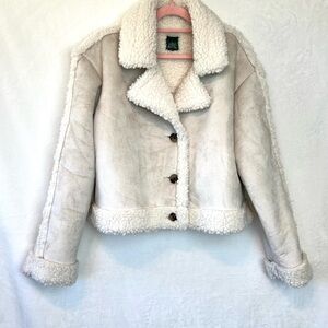 NWOT Woman’s Suede Sherpa Coat